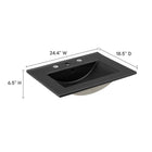 Modway - Maybelle 24" Vanette de salle de bain - Blanc Noir-Construction en mélamine