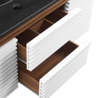 Modway - Render Fixation murale de 48" Vanette de salle de bain - Noyer blanc Noir-9