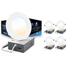 Impotek - Luminaire encastré au plafond DEL 4 po 9W 5CCT gradable avec veilleuse – Paquet de 4-Sélection polyvalente de la température de couleur - Élevez l’ambiance de votre pièce avec notre fonctionnalité avancée 5 CCT, vous permettant de choisir la température de lumière parfaite pour n’importe quel cadre. Changez facilement entre les options 2700K, 3000K, 3500K, 4000K et 5000K avec un simple basculement sur la boîte de jonction, adaptant l’atmosphère lumineuse à votre humeur ou à votre décor en toute si