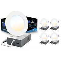 Impotek - Luminaire encastré au plafond DEL 4 po 9W 5CCT gradable avec veilleuse – Paquet de 4-Sélection polyvalente de la température de couleur - Élevez l’ambiance de votre pièce avec notre fonctionnalité avancée 5 CCT, vous permettant de choisir la température de lumière parfaite pour n’importe quel cadre. Changez facilement entre les options 2700K, 3000K, 3500K, 4000K et 5000K avec un simple basculement sur la boîte de jonction, adaptant l’atmosphère lumineuse à votre humeur ou à votre décor en toute si