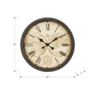 Monarch Specialties - Horloge - 20 po Rond - Horloge Murale - Brun Antique - Transitionnel-Bénéficiez d'un chronométrage précis sans tic-tac gênant, grâce au mouvement à quartz sans tic-tac de cette horloge