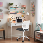 Chaise de Bureau pour Adolescent Homy Casa – Gris/Blanc-Sans bras
