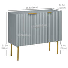 HOMCOM - Armoire d’appoint 35,4 po L - gris-Panneau MDF peint, pieds en acier avec revêtement en poudre et conception anti-basculement assurant durabilité et robustesse 