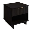 Manhattan Comfort - Table de nuit moderne Granville 18,11" à 1 tiroir - Noir - Lot de 2-Parfait pour le rangement de chevet, les lampes ou les objets de décoration