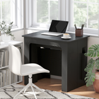 HOMCOM - Table à manger rectangulaire extensible 23,6 po-70,9 po pour 6-8 personnes - noir vieilli-Les rails en acier s'étendent en douceur, permettant à une personne d'allonger facilement la table 