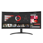 LG - Moniteur incurvé UltraWide QHD 34 po-Gamme de couleurs sRGB jusqu'à 99 %, contraste de 3000:1, HDR 10