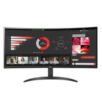 LG - Moniteur incurvé UltraWide QHD 34 po-Gamme de couleurs sRGB jusqu'à 99 %, contraste de 3000:1, HDR 10