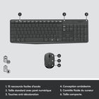 Logitech - Ensemble clavier et souris sans fil MK235,gris, français (920-007899)-Souris ambidextre