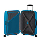 American Tourister - Rejoy Spinner Moyen - bleu azur-Les poignées de transport supérieure et latérale rétractables restent près de la valise pour la protéger contre les dommages