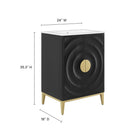 Modway - Beau 24" Vanité de salle de bain avec lavabo - Blanc Noir-Tirs ronds en métal ressemblant à du laiton