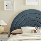 Modway - Solana Arqué Performance Velvet Tête de lit complète, Cadet Blue-Rembourrage en mousse dense