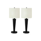 Monarch Specialties - Luminaire - 24 po H Lampe De Table - Port Usb Inclus - Ensemble De 2 - Métal Noir - Abat-Jour Ivoire-Illuminez votre bureau, votre salon ou votre chambre à coucher avec cet ensemble de 2 lampes d'appoint contemporaines de 24 pouces de haut en finition métal noir, avec d'élégants abat-jours en lin ivoire effilés et surmontés d'un embout décoratif en métal noir