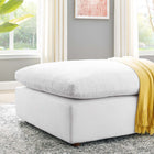 Modway - Commix Duvet Rempli Trop Rempli Performance Velvet Ottoman - Blanc-Coussins en plumes en duvet et en coton
