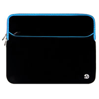 Vangoddy - Housse de protection en néoprène pour ordinateur portable 15" avec poche supplémentaire - Noir/Bleu-Matériau en néoprène résistant à l’eau pour protéger contre l’humidité et les éclaboussures