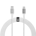 LOGiiX - Piston Connect Braid Eco USB-C vers Lightning - Argent Blanc-Câble USB-C vers Lightning écologique de 1,5 m (*4,92 pieds) en partenariat avec #tide.