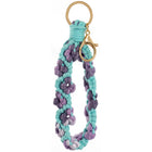 Merangue - Porte-clés bracelet tressé fleuri-Bracelet porte-clés tressé avec fleurs décoratives