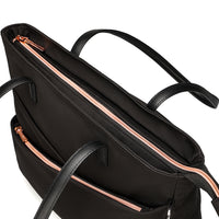 Swissdigital - KATY ROSE NG Sac fourre-tout Noir avec lumière LED-PORT DE CHARGE USB INTÉGRÉ - Équipé d'un port de charge USB avec conception de câble intégré, offrant un accès rapide pour charger vos appareils électroniques tels que smartphones, tablettes, Kindles et tous les autres appareils USB en déplacement tout en les utilisant en même temps.
