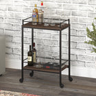 Hudson&Canal - Chariot de bar Barnes 23,5" de largeur - Brun aulne-Nettoyer avec un chiffon doux et sec, sans produits chimiques agressifs ni produits de nettoyage abrasifs