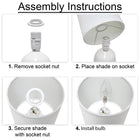 Simple Designs - Petite lampe de table ronde - Vert écume de mer avec abat-jour assorti-10