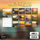 DateWorks - Mini Calendrier Mural 16 Mois 2025 Couchers de Soleil - 7 po x 7 po - Anglais-Comprend des pages mensuelles de janvier à décembre 2025, ainsi que les 4 derniers mois de 2024.
