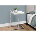 Monarch Specialties - 3636 Table D'Appoint - 25 po H/Blanc Lustre/Metal Chrome-3