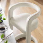 Modway - Winslow Performance Velvet Tabouret de comptoir - Alabaste-Repose-pieds en acier inoxydable