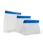 Sully - PEVA Snack et sacs de rangement 3-set - Bleu-Fermeture à glissière à pression