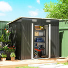 Outsunny - Remise de jardin extérieure, avec portes verrouillables, noir-Beaucoup d’espace pour les outils, l’équipement de jardin et les meubles d’extérieur 

