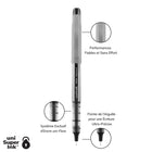 uni-ball - Stylos à bille roulante Vision Needle – 0,7 mm – noir – paquet de 12-0.7mm Pointe Fine