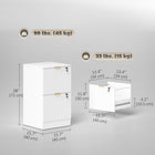 HOMCOM - Classeur vertical à 2 tiroirs rainurés pour documents lettre/A4 avec serrure - blanc-Kits anti-basculement pour garantir stabilité et sécurité 
