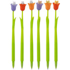 Merangue - Stylo à fleurs animales-De jolis stylos en forme de tulipe, ornés de personnages animaux qui dépassent du haut