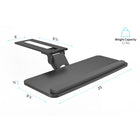 ShoppingAll - Plateau à clavier réglable sous le bureau avec tiroir coulissant de 25 po L x 9,8 po P - Noir-6