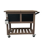 Permasteel - Glacière de patio 80 pintes de style chariot-bar - Grain de bois-Structure en acier peint par poudrage