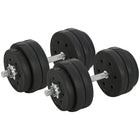 Soozier - Ensemble D’Haltères Réglables 66 Lb Pour Fitness Corporel - Noir-Complet avec une paire comprenant 8 x 5,5 lb (2,5 kg), 4 x 3,3 lbs (1,5 kg) de poids et 2 x 4,4 lbs (2 kg) de barres de connexion    