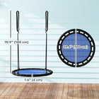 Qaba - Balançoire soucoupe pour enfants - Ronde de 99 cm - Bleu marine-Supporte jusqu'à 331 lb (150 kg) pour un balancement sûr et robuste  