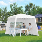 Outsunny - Tente auvent pliante 8 pi l x 8 pi L avec sac de transport et pieds inclinés - UV50+-Fenêtre en PVC idéale pour les événements et la restauration
