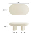 Modway - Caspian Béton ovale Table basse - Blanc-Revêtement de béton
