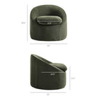 Modway - Sadie Slipcover Mélange de lin Chaise d’accent ronde - Sauge-Tissu en mélange de lin