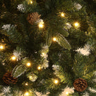 HOMCOM - Arbre de Noël artificiel pré-éclairé 6 pi avec lumière LED bicoloure-Couleur de la lumière : blanc chaud, colouré 