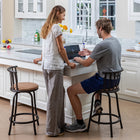 Homy Casa - Tabourets de Bar Industriels Pivotants 24 po et 29 po - Paquet de 2-Rembourrage en faux suède pour un aspect luxueux et un confort exceptionnel