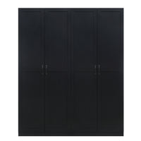 Manhattan Comfort - Hopkins 59,22 po Ensemble Moderne 2 Pièces Armoire de Rangement à 8 Étagères - Noir-Ensemble moderne autoportant de 2 pièces comprenant une armoire-penderie sectionnelle à 1 compartiment avec 4 grandes étagères pour chambre et rangement