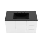 Modway - Vitality 36" Vanette de salle de bain - Blanc Noir-Portes à fermeture douce