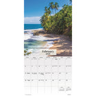 DateWorks - 2026 Mini Calendrier Mural 16 Mois - 7 po x 7 po - Des Plages - Anglais -Scénique