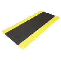 Edgewood - Tapis Foam Fusion Anti-Fatigue Avec Surface Laminée à Motifs De Losange - 2 pi l x 3 pi L x 5/8 po P - Noir/Jaune-Pour Usage Moyen