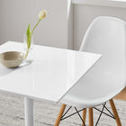 Modway - Lippa 24 po Carré Bois Table à manger, Blanc-Sièges 2
