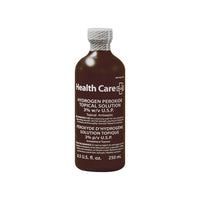 Peroxyde d'hydrogene, 250ml-Peut aussi être utilise comme rince-bouche si dilue avec une quantite d'eau equivalant à la quantite d'agents utilises