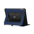 UAG - Etui Metropolis Folio pour iPad (2018, 2017)/iPad Air 2/Air de 9,7 po - noir/bleu-Centre doux résistant aux impacts