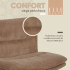 Elle Décor - Fauteuil jambes croisées Arabella recouvert de tissu - Brun Pâle-Levier de réglage de la hauteur et de l’inclinaison et bouton de réglage de la tension pour un confort personnalisé
