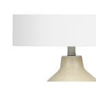 Monarch Specialties - Luminaire - 24 po H Lampe De Table - Béton Beige - Abat-Jour Ivoire / Crème - Contemporain-Dimensions assemblées : 14 po L x 14 po P x 24 po H. base : 7,5 po L x 7,5 po P x 12,75 po H. abat-jour : 14 po L x 14 po P x 10 po H