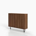 Nexera - Console de rangement 2 portes Slim, Noyer-Finition en MDF de qualité supérieure laqué, texturé et mélamine résistante aux égratignures, aux taches et à l'eau pour votre usage quotidien